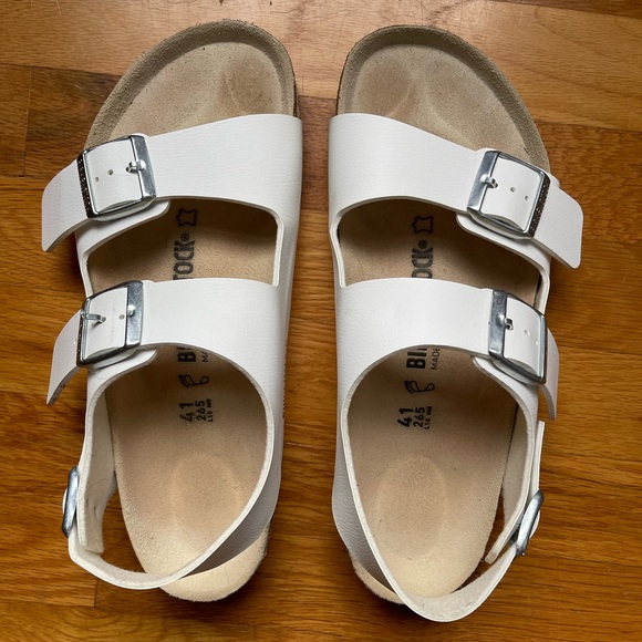Birkenstock Milano Birko-Flor Sandals White Size 10 (41) - Picture 3 of 15
